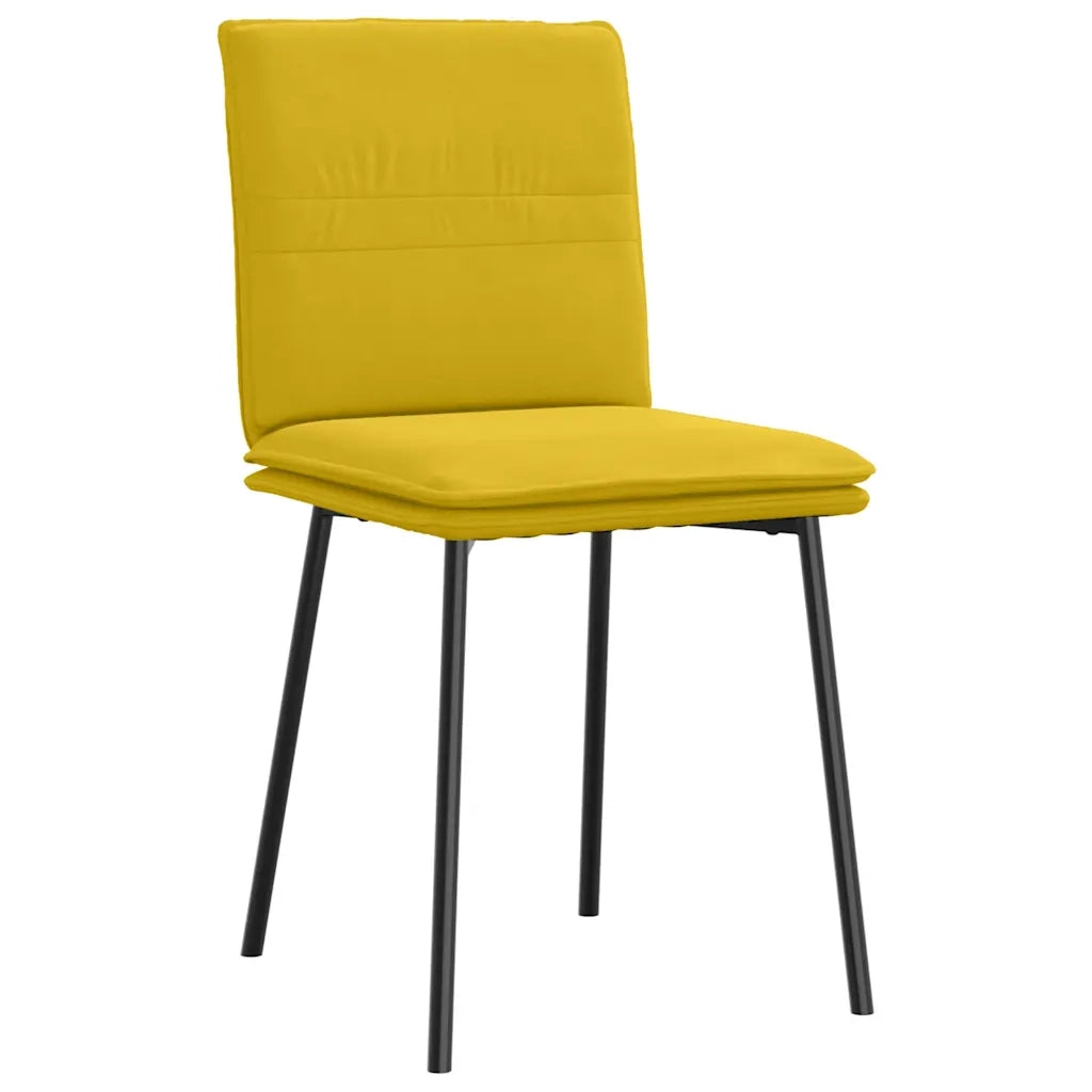 Sedie da Pranzo 4 pz Gialle in Velluto 3315351