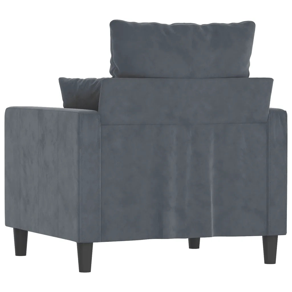 Poltrona | Sedia Relax Grigio Scuro 60 cm Velluto