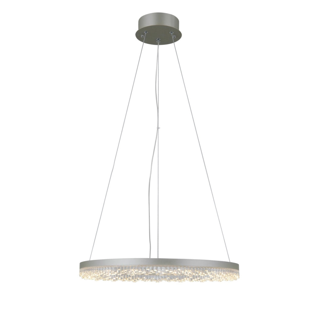 Lampada sospesa LED anello Barlo 22W cromata Italux