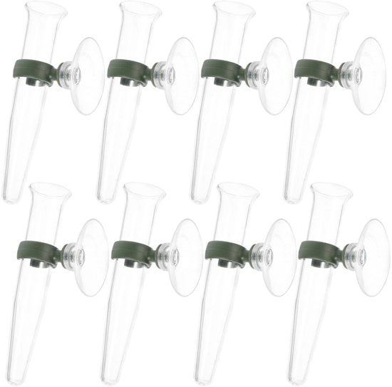 Set di supporti per fiori 8 pezzi - tubo di irrigazione - attacco alla parete - becco di ingranaggio - idratazione - TPU trasparente - estensione della durata - vaso per fiori