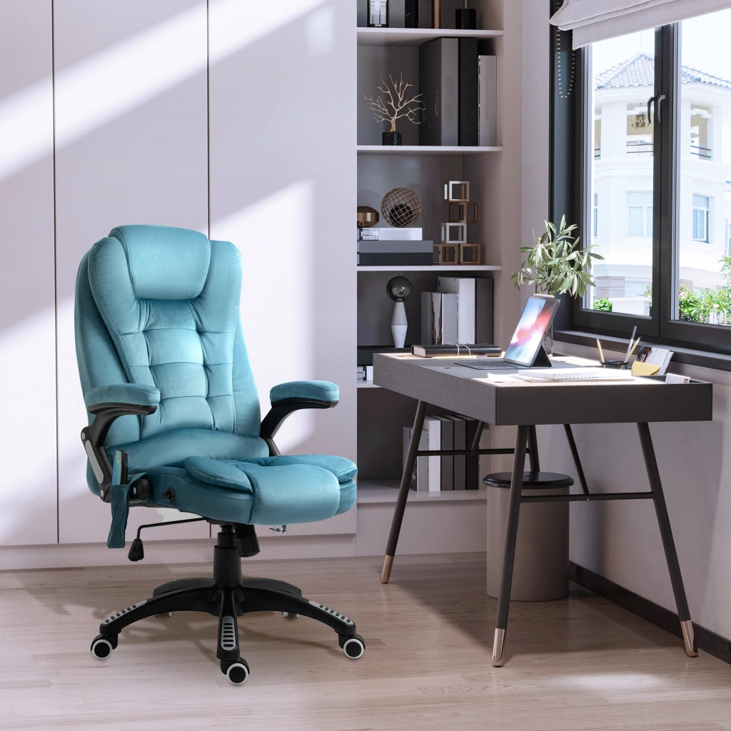 Poltrona da ufficio massaggiante e riscaldante ¨C Minimal ¨C blu, tessuto poliestere