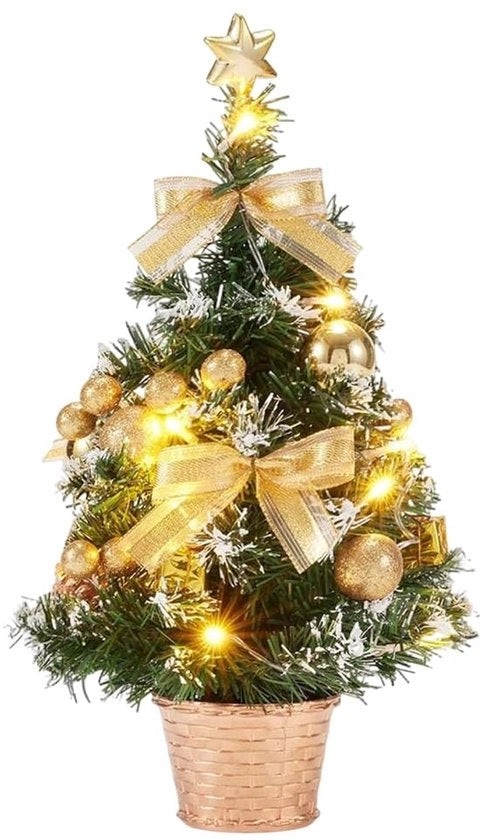 Albero di Natale Mini Illuminato 40 cm per Decorazione da Tavola
