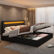 letto imbottito pu nero 162 x 207 cm