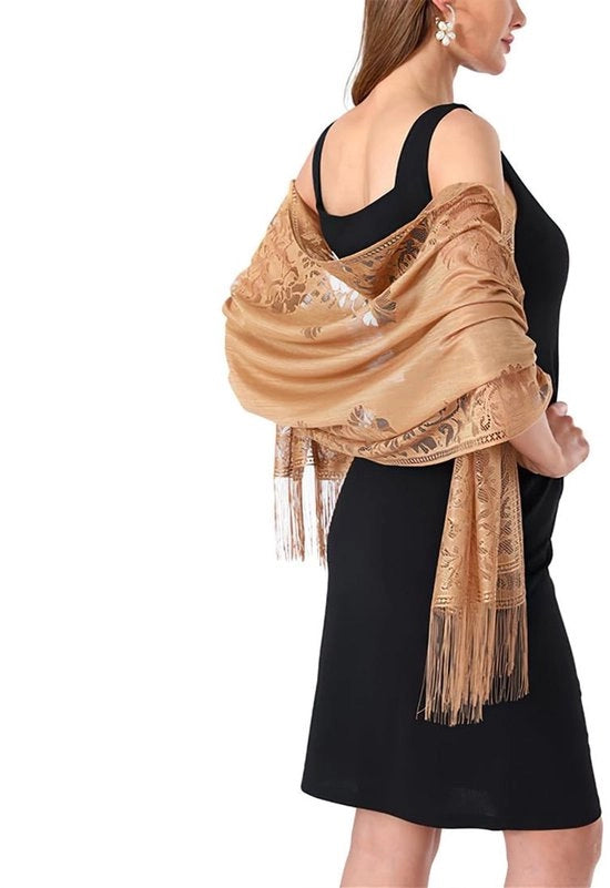 Scialle elegante in chiffon - Dimensioni 185 cm x 65 cm - Leggero e soffice