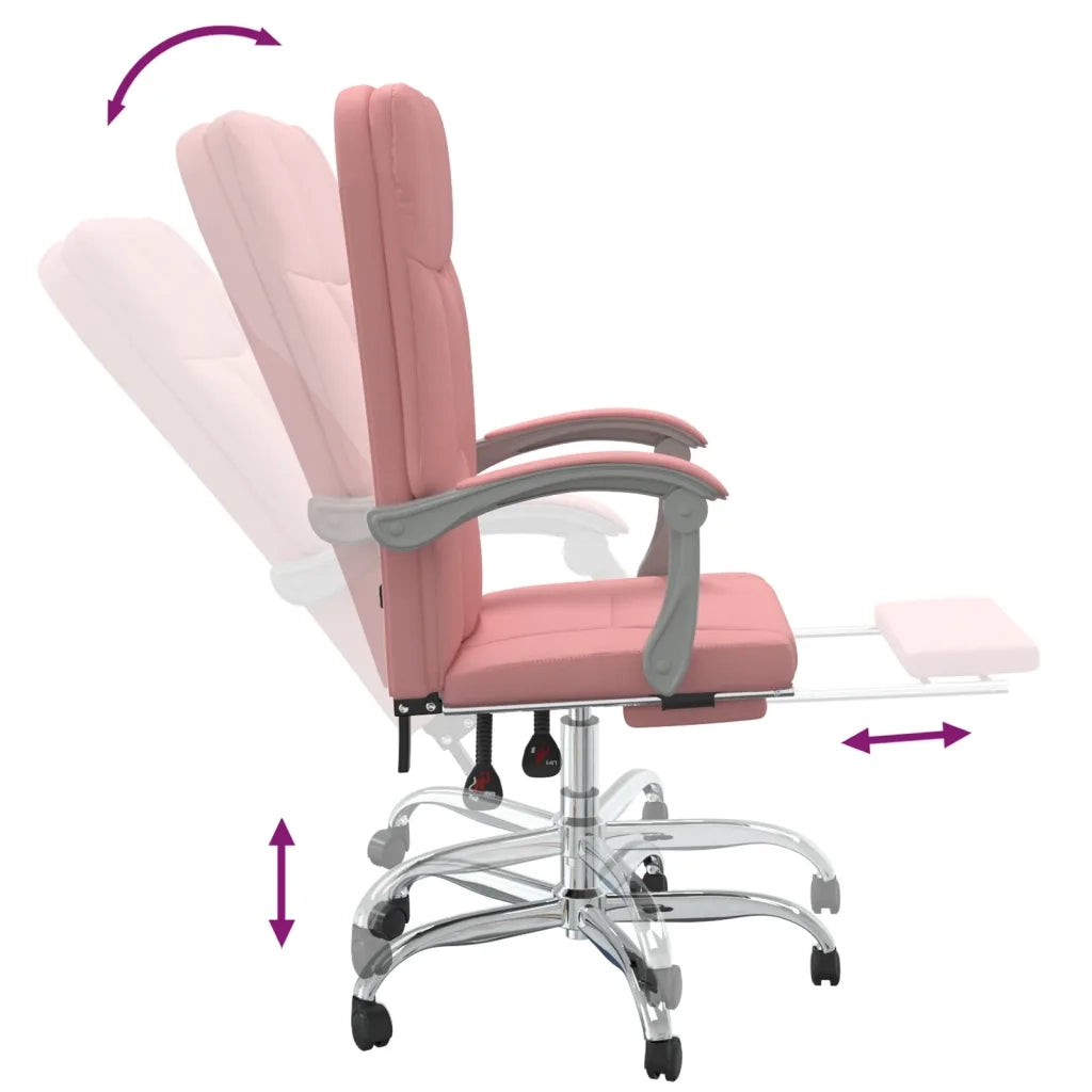 Poltrona da Ufficio Reclinabile Rosa in Similpelle 349643