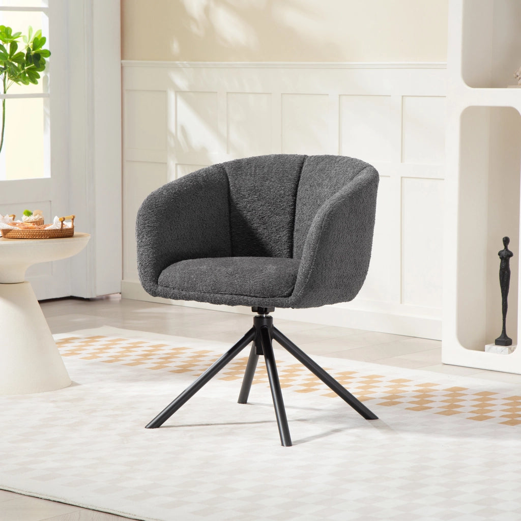 Poltrona ¨C Minimal ¨C Grigio Scuro Tessuto Girevole