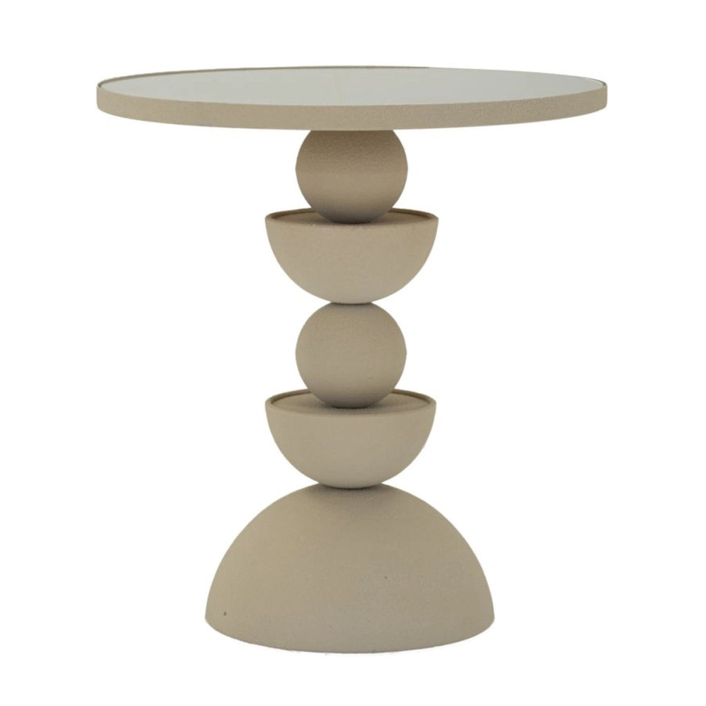 Tavolino VKH799, Beige, Metallo, 40,5x40,5x42 cm