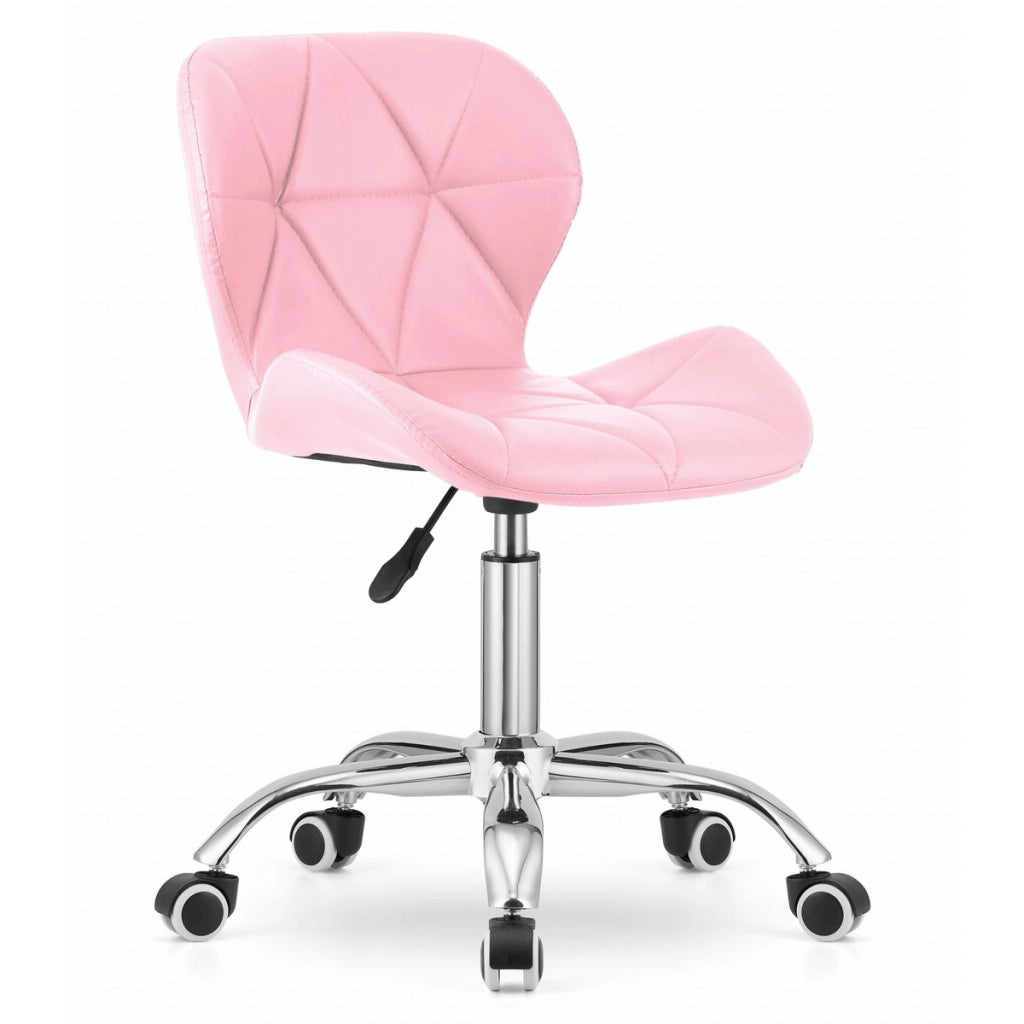 Sedia da ufficio girevole Avola in ecopelle rosa