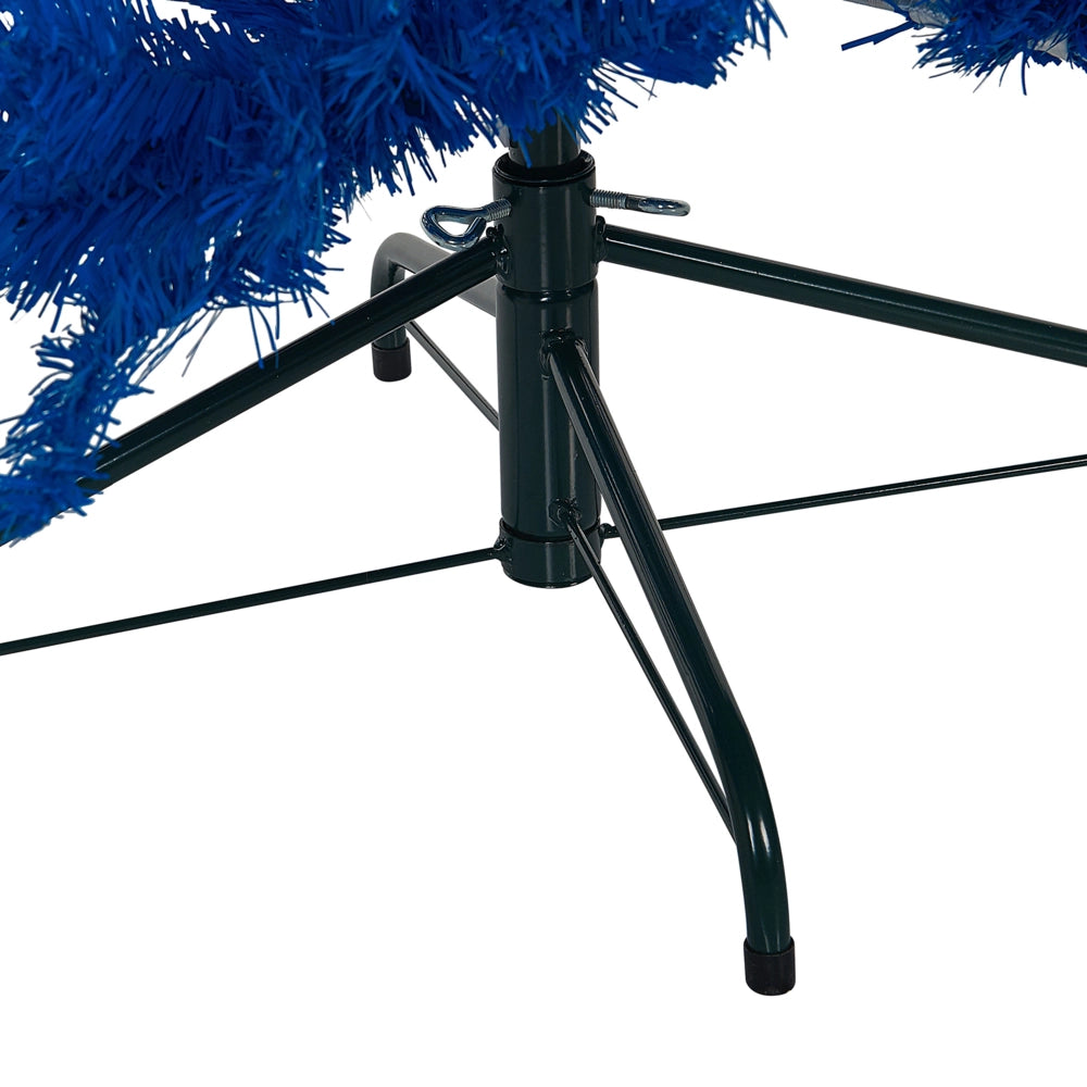 Albero di Natale artificiale Base in metallo PVC tradizionale 210 cm blu