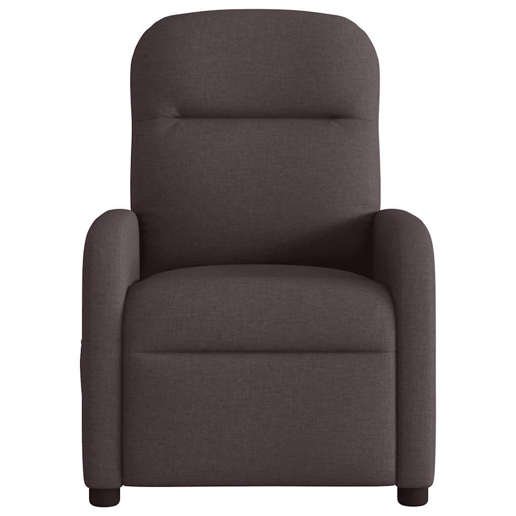 Poltrona Reclinabile Marrone Scuro in Tessuto 4015527