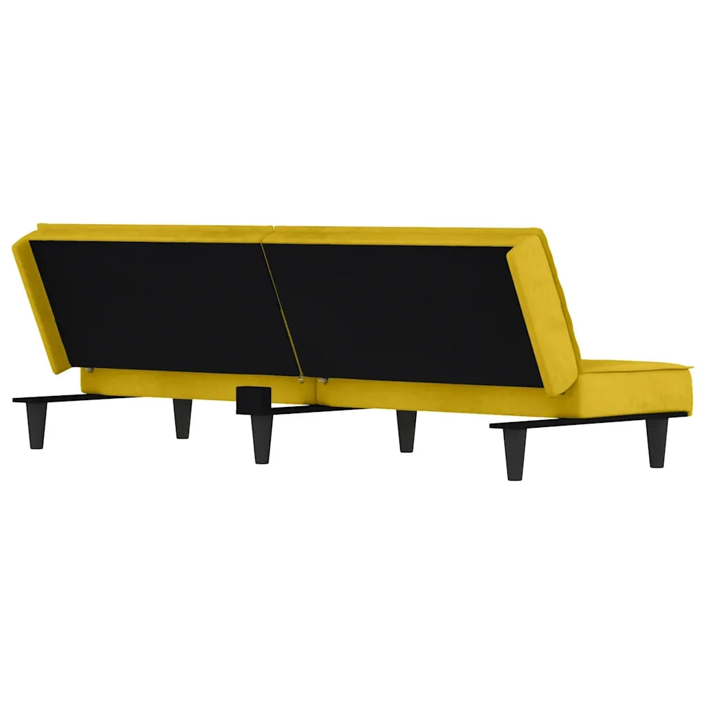 Divano Letto Giallo in Velluto 351912