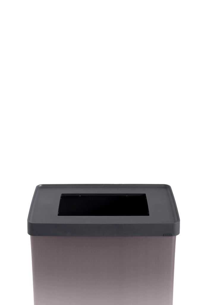 Pattumiera Alta 54L Interno Esterno Keter Verto Recycle 43,5x26,5x68,7 cm con Bordo Copri Sacco in Plastica Rosa Perla