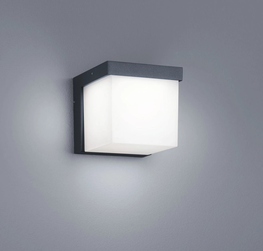 YANGTZE APPIQUE LED 4,5W  400lm, 3000K QUADRATA ANTRACITE 12X12CM IP54