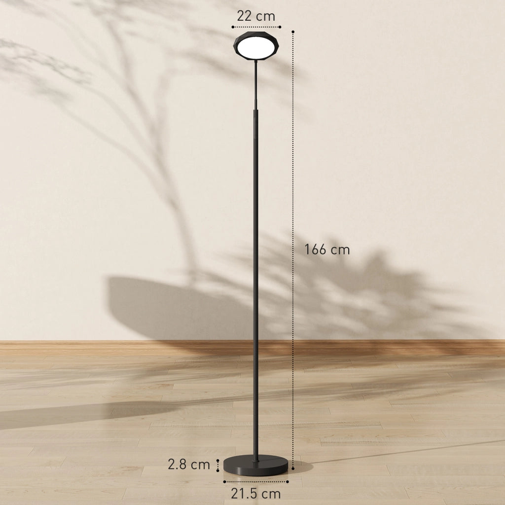 Lampada da Terra LED ¨C Xylo ¨C Telecomando, Testa Girevole, Dimmerabile, Nero