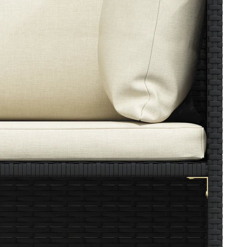 Set Divani da Giardino 4 pz con Cuscini in Polyrattan Nero 313516