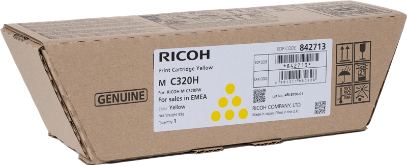 Ricoh 842713 cartuccia toner 1 pz Originale Giallo