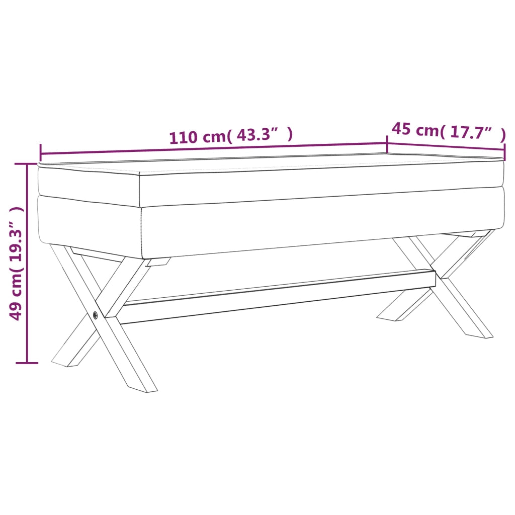 Sgabello Portaoggetti 110x45x49 cm in Lino 344522