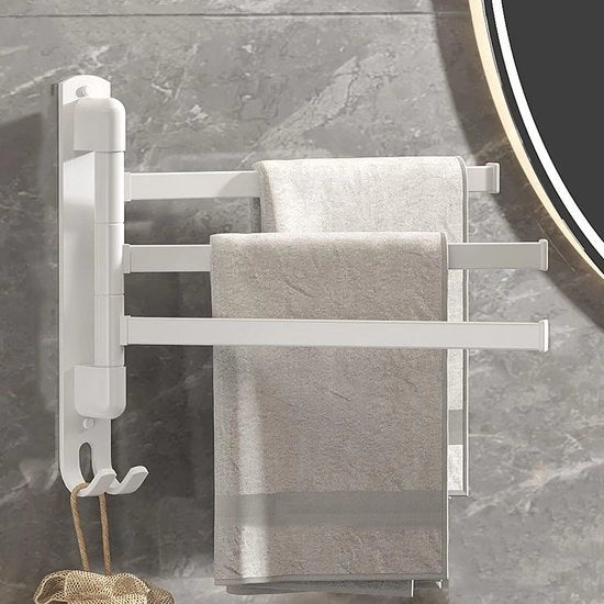 Asciugamani da bagno a muro - 3 pezzi - Bianco