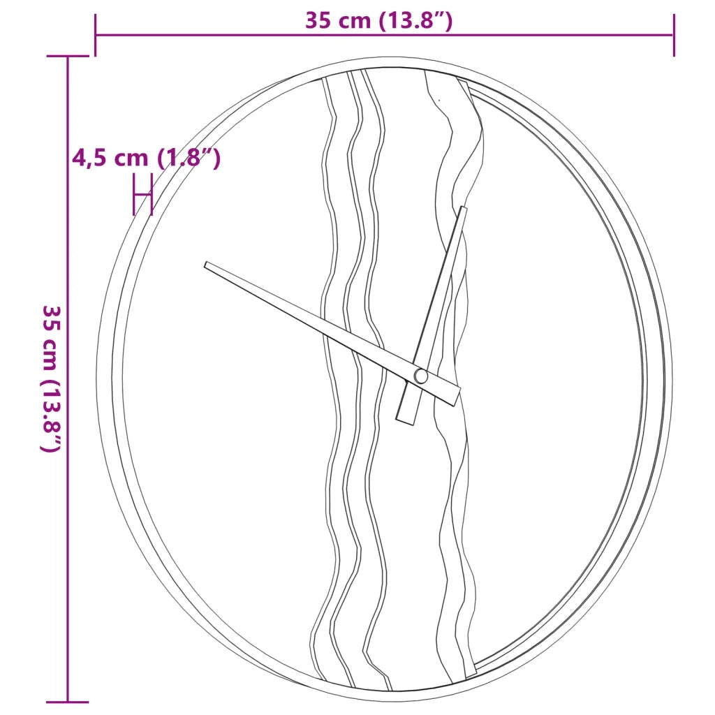 Orologio a Parete Marrone ?35 cm in Ferro e Legno di Quercia CFW4079632