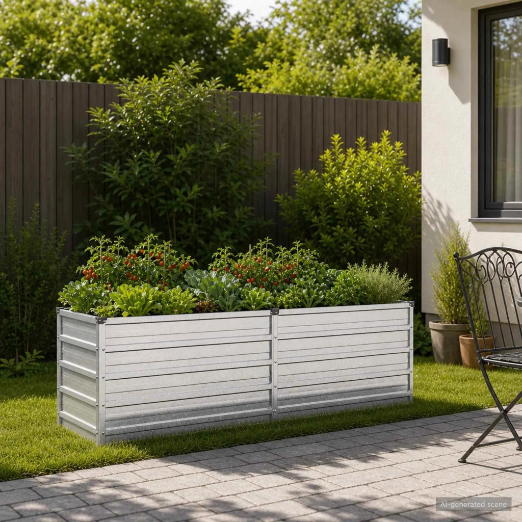 Letto rialzato da giardino Argento 160 x 40 x 55 cm 8006247