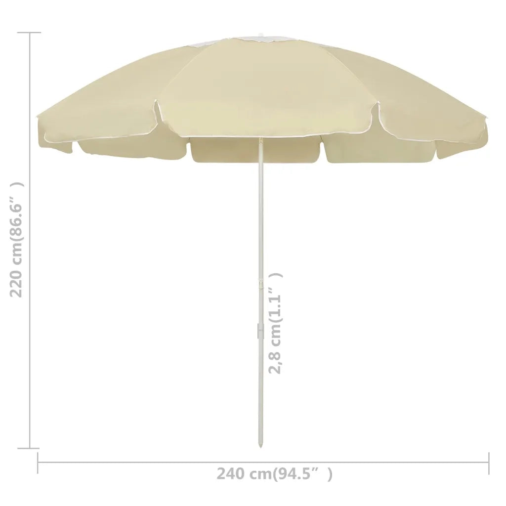 Ombrellone da Spiaggia Giallo Sabbia 240 cm 314711