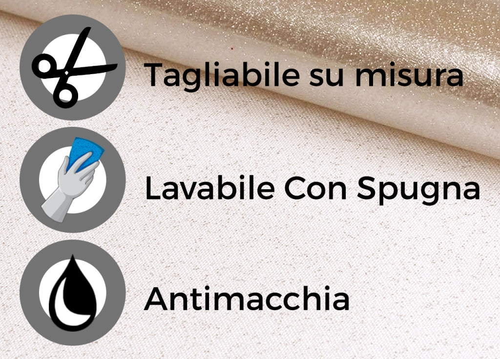 Tovaglia Natalizia Antimacchia Plastificata PVC Trasparente Oro Proteggi Tavolo - 140x160 - Oro