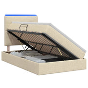 Letto con contenitore LED e materasso Crema 120 x 190 cm 3459934