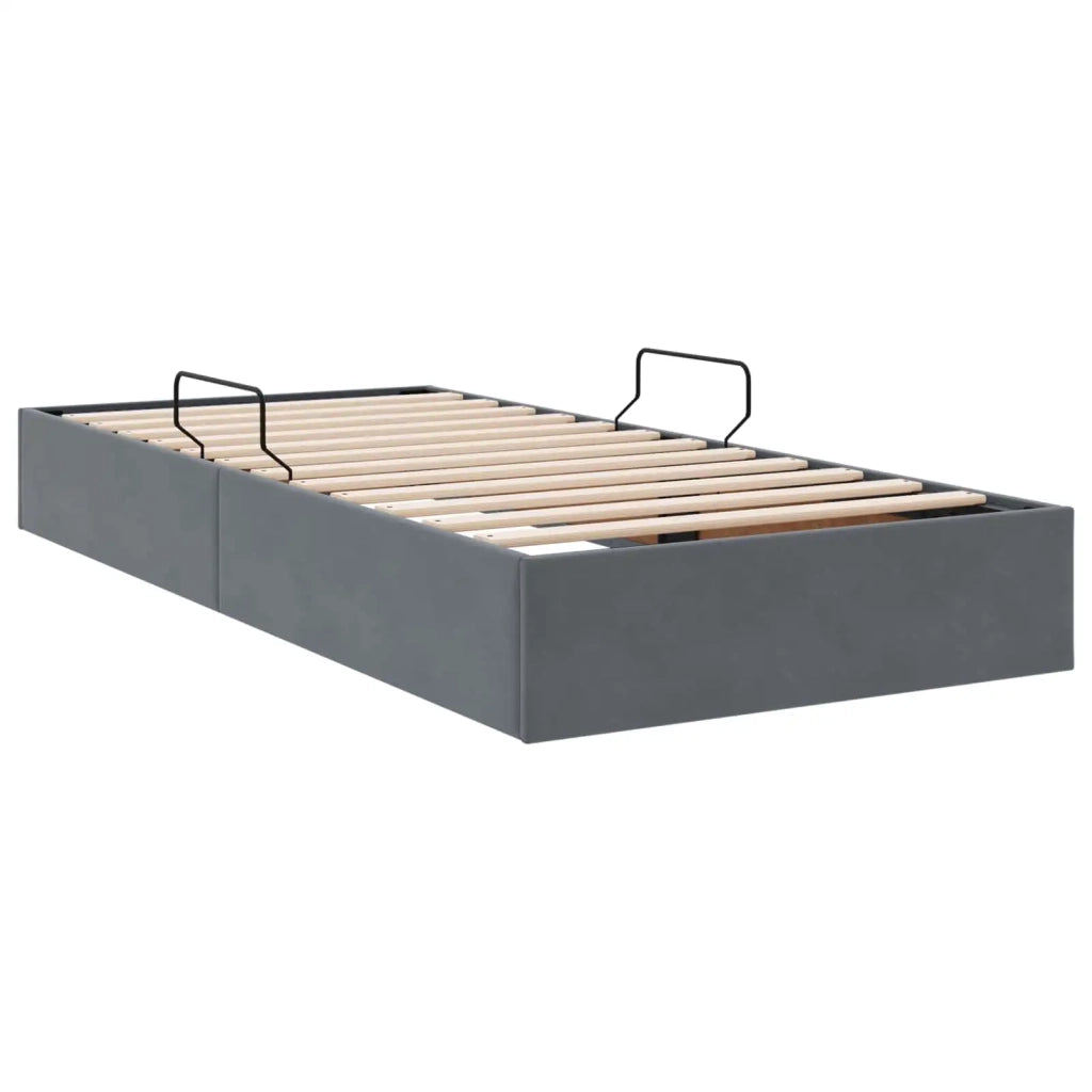 Letto ottomano Grigio Scuro 90 x 200 cm Velluto 3442857