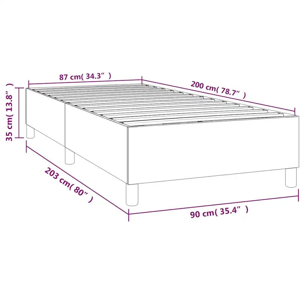 Struttura Letto a Rete a Molle Blu Scuro 90x200 cm in Velluto 3121100