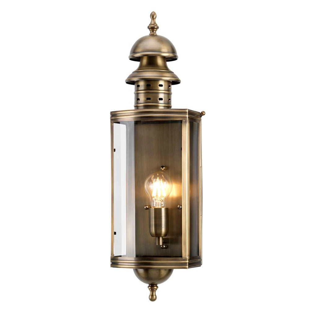 Applique esterna retrò ottone E27 60W Downing Street