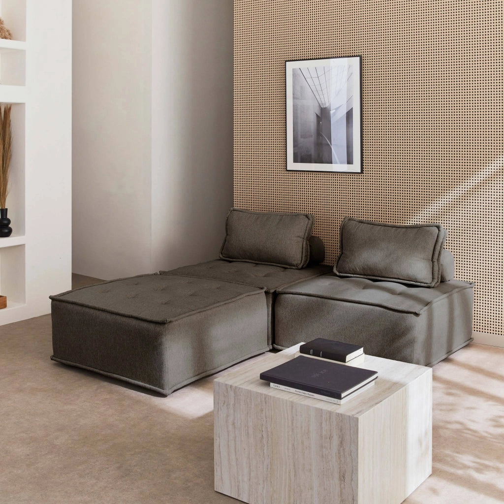 Divano modulare, 3 posti, grigio