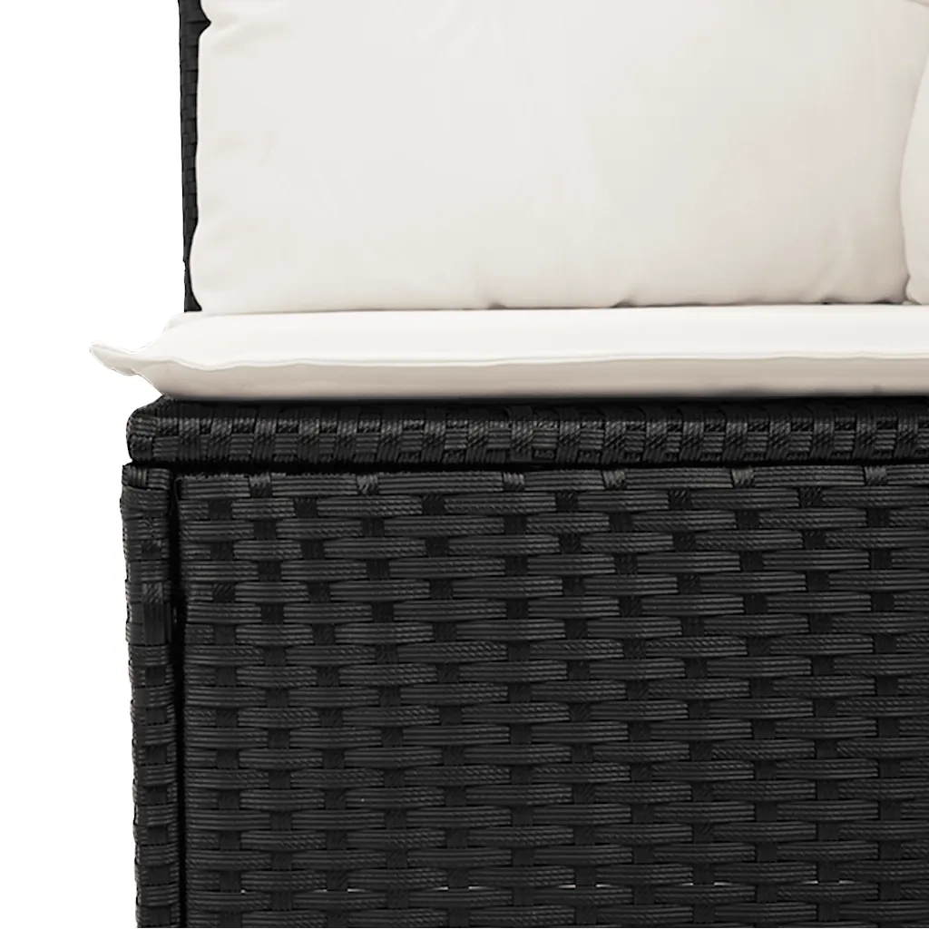 Set Divani da Giardino 5 pz con Cuscini in Polyrattan Nero 3325462