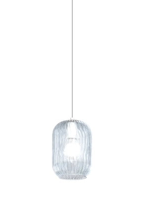 SOSPENSIONE CROMO 4 LUCI RETTANGOLARE VETRI BLU 1181CR-S4 R-BL