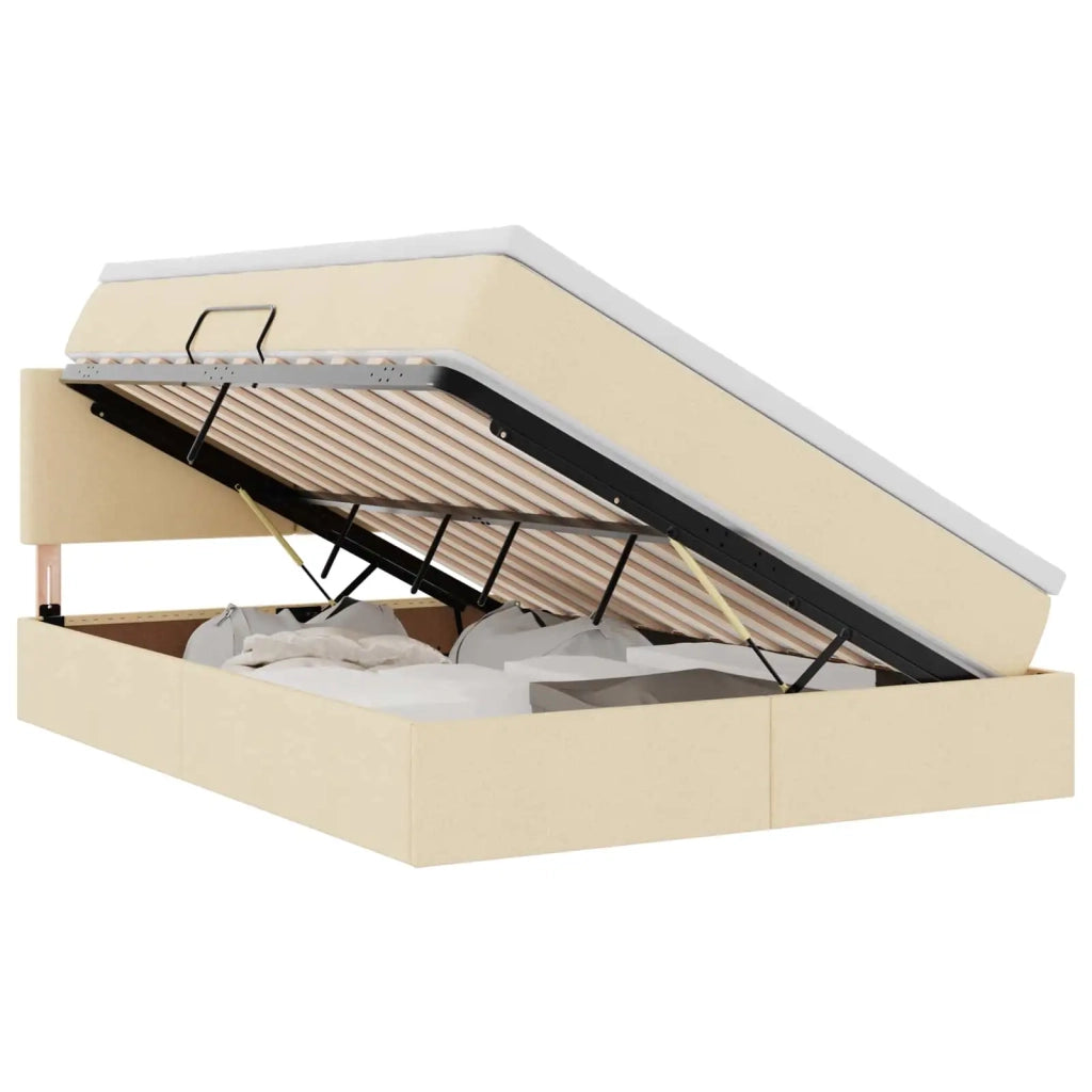 Letto con contenitore e materasso Crema 140 x 190 cm 3370447