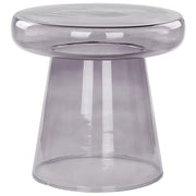 Tavolino di vetro trasparente grigio design elegante vintage retrò