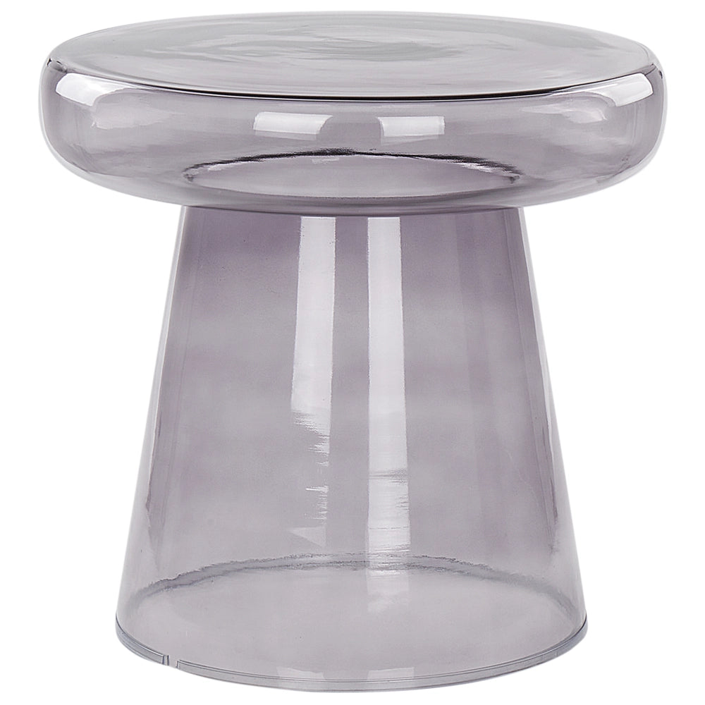 Tavolino di vetro trasparente grigio design elegante vintage retrò