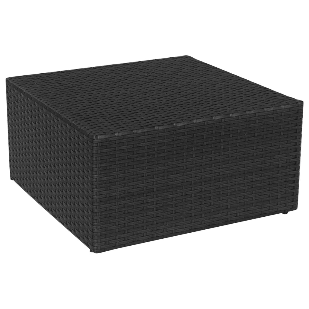 Sedia da Giardino con Poggiapiedi in Polyrattan Nero 41981