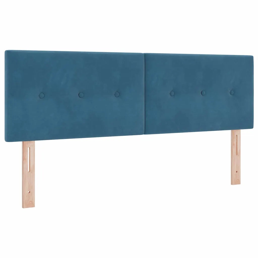 Letto a molle con materasso Blu Scuro 160 x 200 cm Velluto 3339186