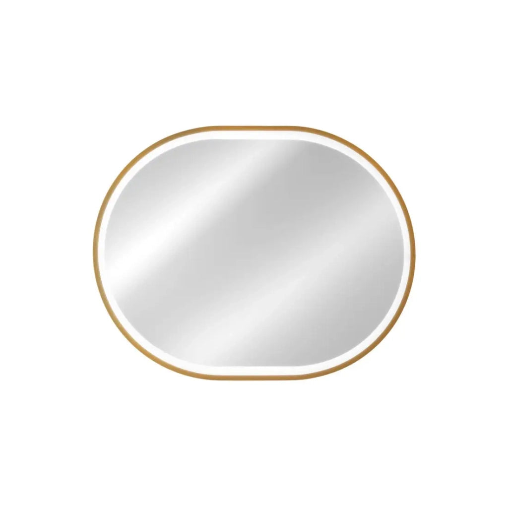 Specchio bagno LED dorato ovale 90x70 cm design