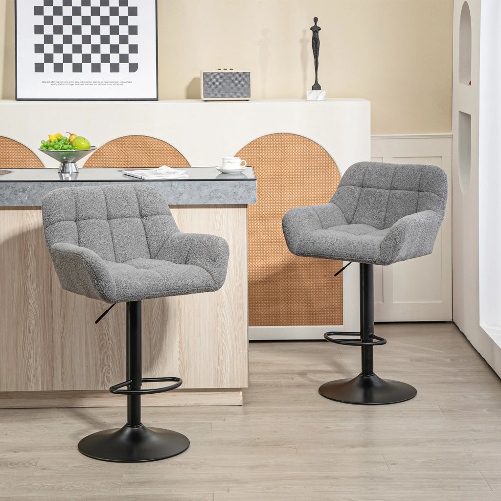 Sgabelli da bar 2 pezzi retr¨° ¨C Minimal ¨C grigio scuro e nero