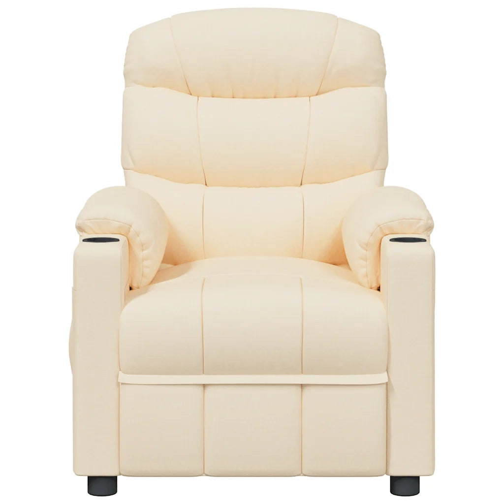 Poltrona Massaggiante Elettrica Crema in Tessuto 3143512