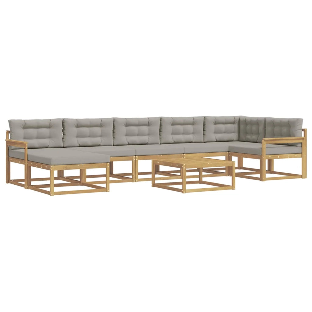 Set di divani da esterno 8 pcs Bianco e Grigio Chiaro 3386785