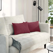 Cuscini da Divano 2 pz-Set di 2 Cuscini per Sofa Rosso Vino 50 x 30 cm Tessuto