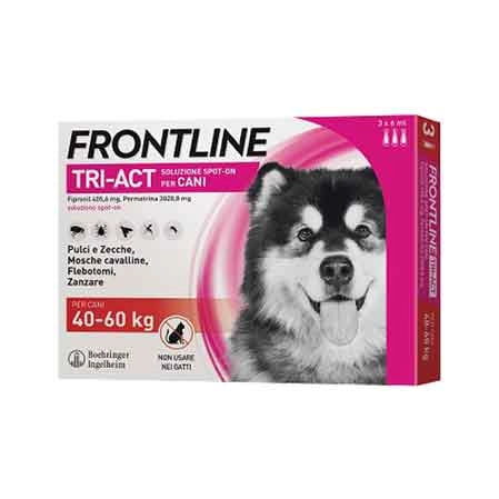 ANTIPARASSITARIO 'TRI-ACT' FRONTLINE cani 5/10 kg - 6 pipette - FRONTLINE