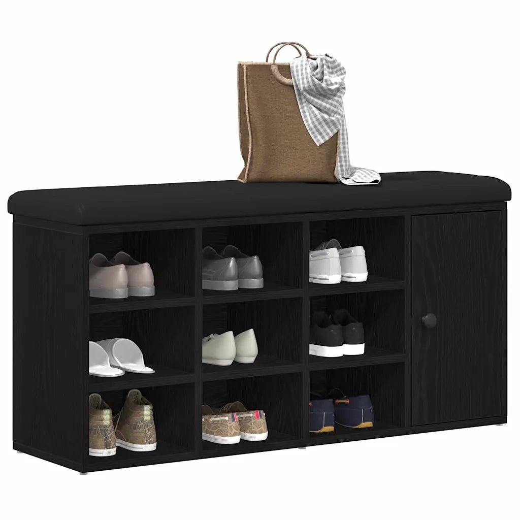Panchina con contenitore Rovere Nero 102 x 32 x 50 cm