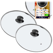 Set di 2 coperchi in vetro KADAX da 30 cm, resistenti al calore, per pentole e padelle.