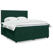 Giroletto a Molle con Materasso Verde Scuro 200x200 cm Velluto 3292433