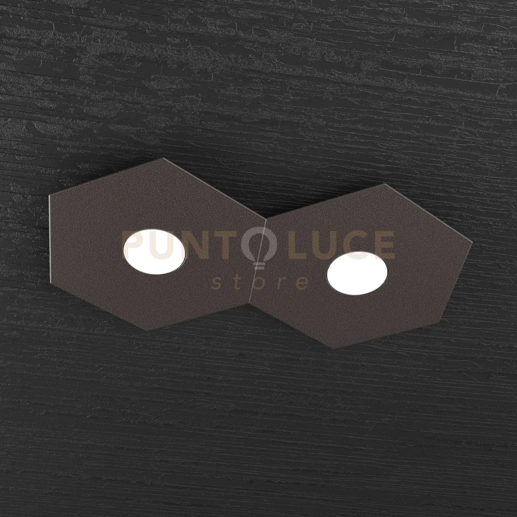 HEXAGON APPLIQUE-PLAFONIERA 2 LUCI MARRONE 1142-2L-MA