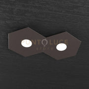 HEXAGON APPLIQUE-PLAFONIERA 2 LUCI MARRONE 1142-2L-MA