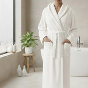 Satotite, Accappatoio 100% Cotone con Cappuccio, Bianco